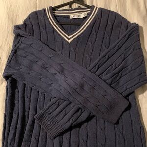 Navy Blue Cherokee V-Neck Sweater Size XL Vintage!